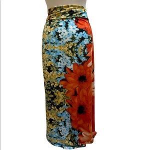 Floral maxi skirt by AZULES. like new. Size large, runs small